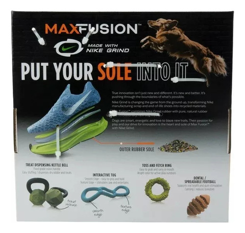 Max Fusion Dog Toys Made With Nike Grind, 4 Pack
