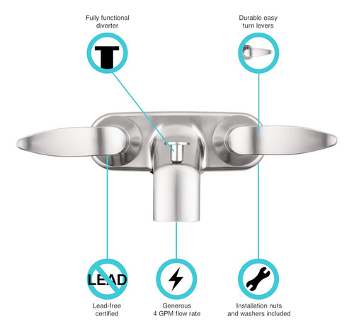 Dura Faucet Df-sa110lh-sn Rv - Desviador De Válvula De Grifo