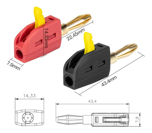 Conector De Cable De Conector Banana De 4 Mm, 250 V/32 Negro