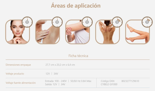 Maquina Depilacion Definitiva Luz Pulsada Gama Cybele Gi1000