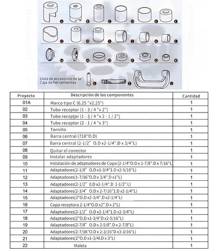 Extractor Rotula Prensa Buje Horquilla Flecha Cardan Cruceta Instalador Montar Desmontar 2wd 4wd