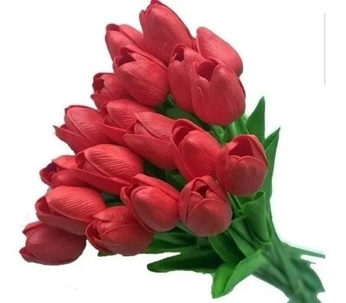 20 Tulipas Flores Artificiais Buquê Vermelhas Delicadas | Parcelamento sem  juros