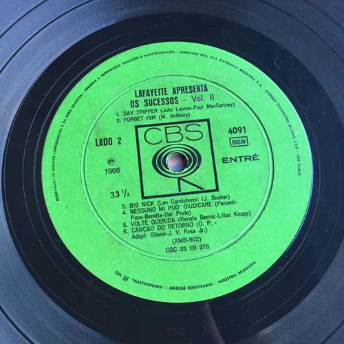 Lp Lafayette Apresenta Os Sucessos Vol 2 1966 (Usado)