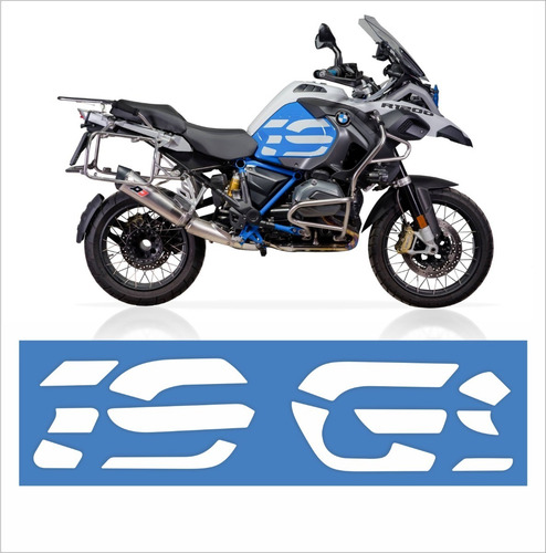 Imagem 1 de 2 de Par Adesivos Emblemas Laterais Bmw R1200 Gs Adventure Branco