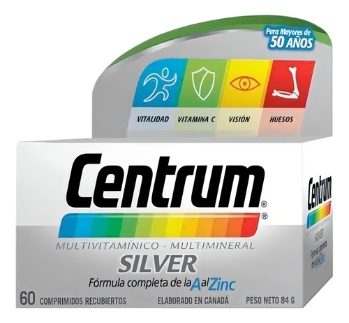 Suplemento Vitaminico Centrum Silver X 60 Comp Sabor Neutro Neutro