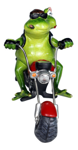 Divertida Motocicleta Rana Miniatura Estatuilla Estatua De