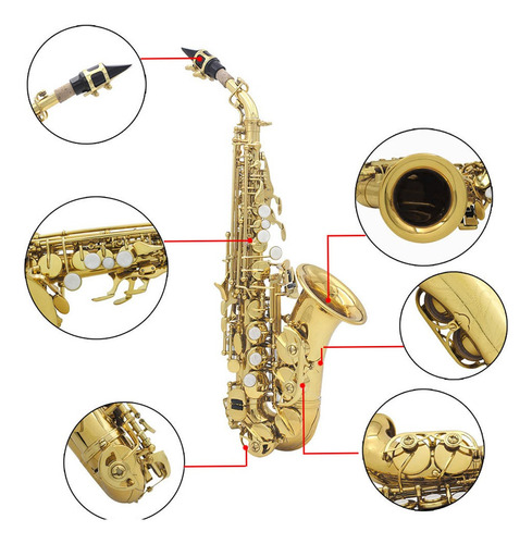 Saxofón White Shell, Instrumento Soprano, Saxo De Latón, Per