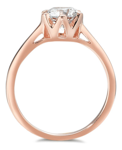 Anillo Promesa Oro Rosa Chapado Compromiso Mujer Diamante