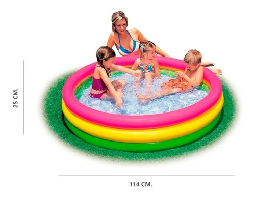 Pileta Inflable 1,14 X 25 Intex 3 Aros Niños El Jabali