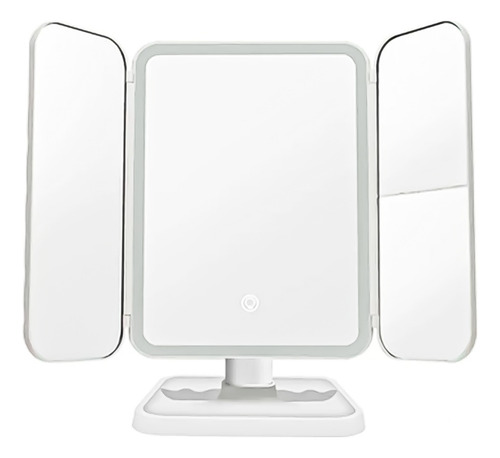 Espejo Maquillaje Led Aumento Plegable Blanco Profesional