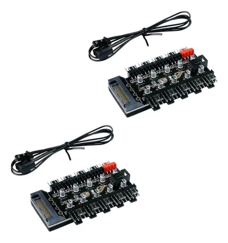 Hub A 10 Fan 3 Y 4 Pines Pwm Splitter Divisor Sata 10 Capsx2