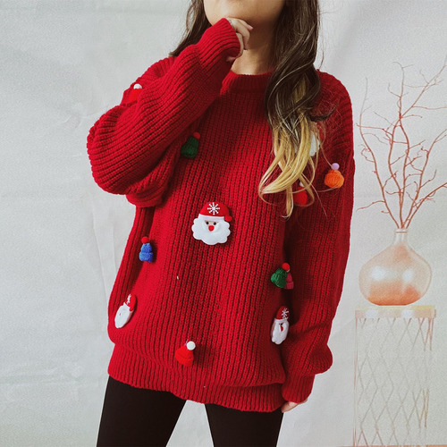 Suéter Temático Navideño De Perlas Hechas A Mano