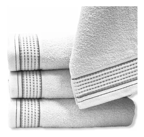 Kit X2 Toallas de mano hotelera 100% algodón para entrenamiento Blanco
