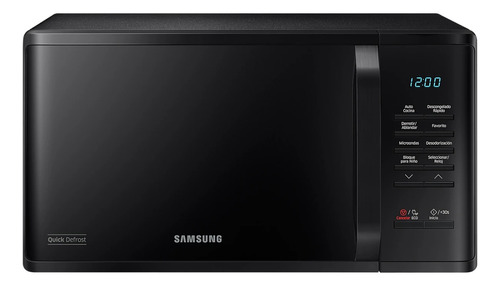 Microondas Samsung Negro Con Esmalte Cerámico 23 L