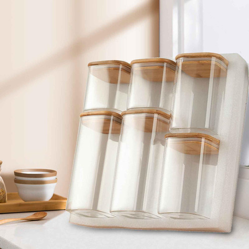 Frascos De Vidrio Con Tapa De Bambú, Organización De