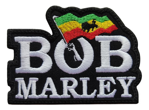 Parche Bordado Bob Marley Raggae  Mano Sostiene Una  Bandera