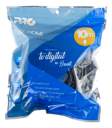 Proeletronic Cabo Hdmi 4k 3d 10 Metros Cahd-2010