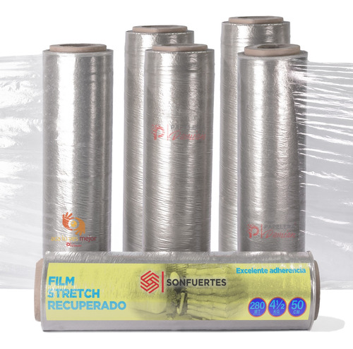 Film Stretch Recuperado 50cm Rollo Pack X6