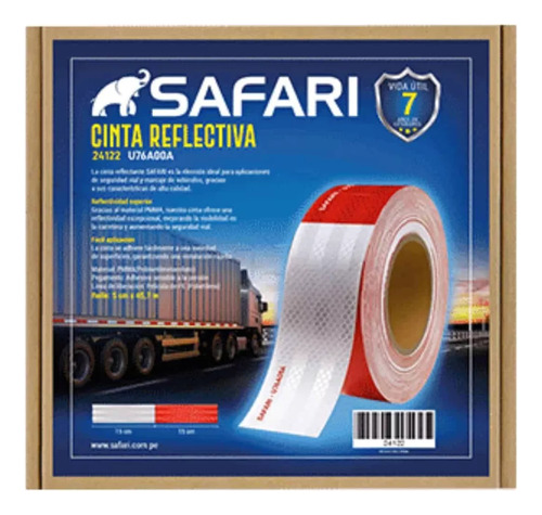 Cinta Reflectiva Rojo/blanco 45.7m X Rollo - U76200a