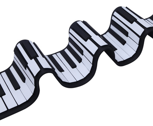 Piano Enrollable 61 Teclas De Escritorio Color Blanco Y Negro