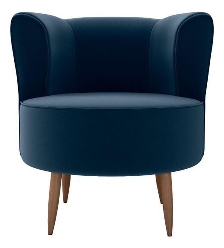 Poltrona Cadeira Decorativa Pés Palito Savana Azul Matrix