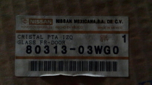 Vidrio Puerta Trasera Izquierda Nissan 720 Doble Cabina