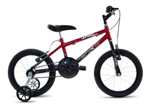 Bicicleta  infantil infantil BKL Bikes Sport Junior aro 16 cor vermelho com rodas de treinamento