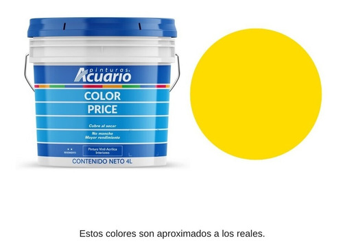 Pintura Color Price Amarillo Intenso 4 Lt Acuario Va81440