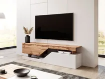Comprar Mesa De Tv Moderna Alexis 2 Puertas Blanco\u002Froble Tu Mesita