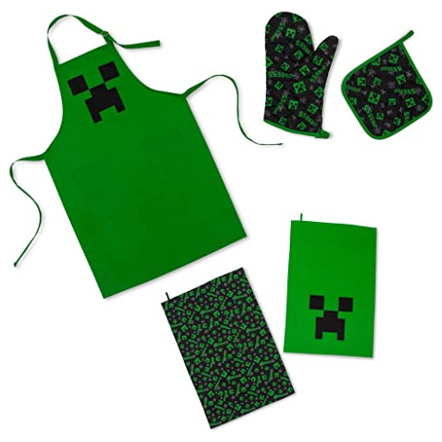 Minecraft Green Creeper Kitchen Set For Baking, Bbq Gri...