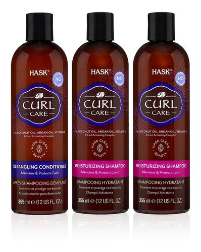 Hask Pack X2 Shampoo + X1 Acondicionador Curl Care 355 Ml