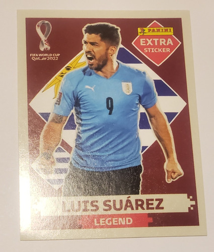 Luis Suárez Base Rojo Extra Sticker Panini Qatar Figuritas
