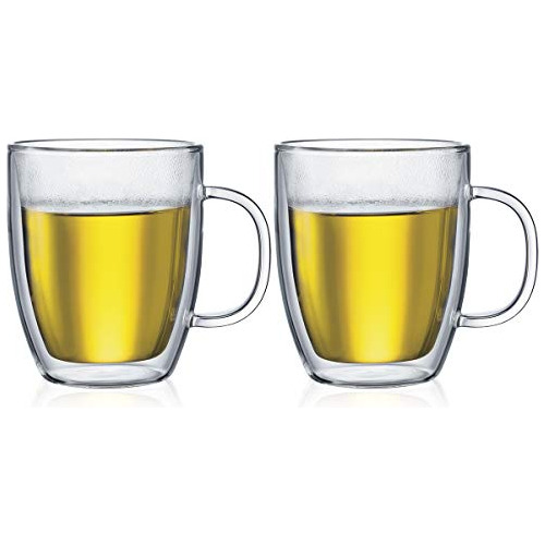 Vasos De Vidrio Aislado Doble Pared 15 Oz, Juego De 2