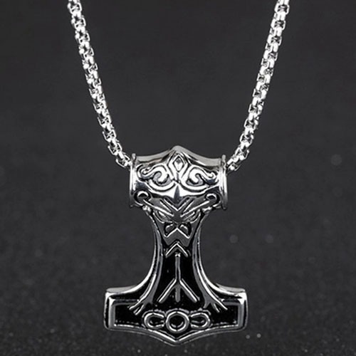 Colar Masculino Com Pingente Martelo De Thor Mjölnir Viking