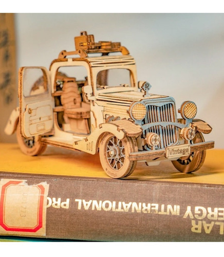 Imagen 8 de 8 de Rompecabezas 3d Coche Vintage Robotime Madera Robotime