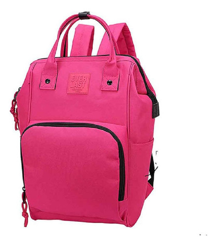 Mochila Urbana Everlast Boca Rigida 22154 Color Fucsia Diseño Lisa