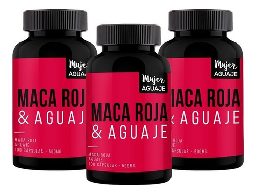 Pack De 03 Frascos Maca Roja & Aguaje Con Envío Gratis