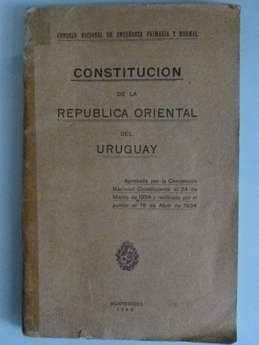 Constitución De La República Oriental Del Uruguay 1934