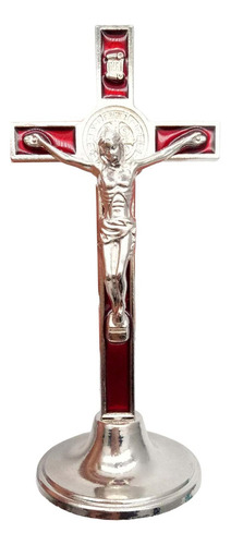 Crucifijo Antiguo Con Mesa De Escultura De Base Cristiana