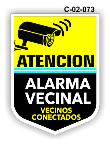 20 Carteles Alarma Vecinal 22x28 Cm Señaletica C-02-073