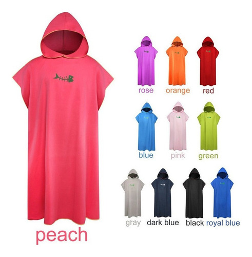 .. Surf Poncho Cambiador Toalla De Secado Rápido Con Capucha