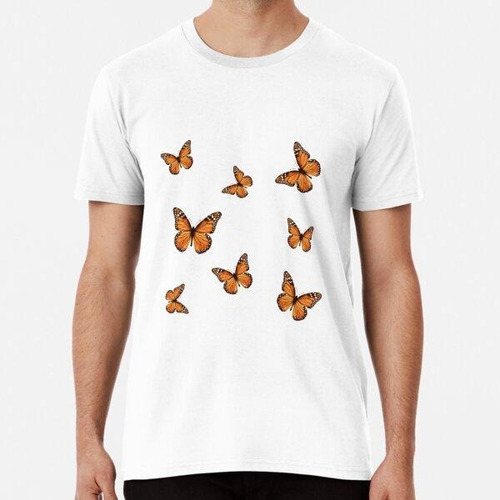 Remera Butterflies Orange Monarch Algodon Premium 