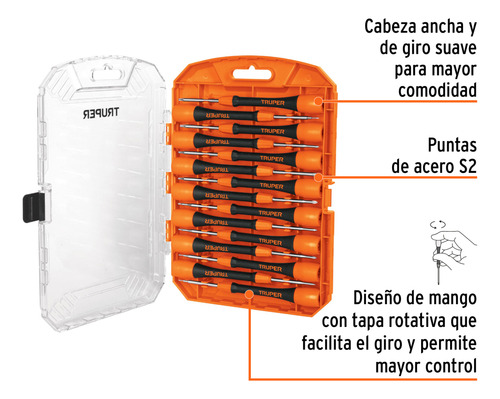 Juego De Destornilladores Precisión 15pcs Truper 14205