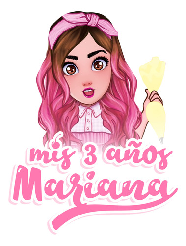 Logo Digital Mis Pastelitos Crema Personalizado Nombre