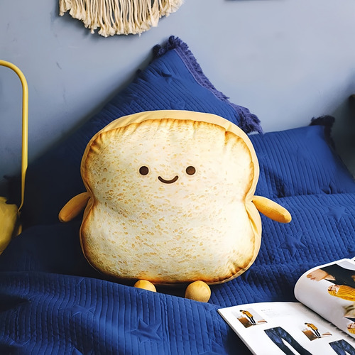 Almohada De Peluche Con Diseño De Pan Tostado, 2 Piezas