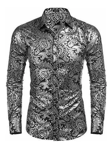 Coofandy Camisas De Lujo Para Hombre Diseno Floral Camisas C