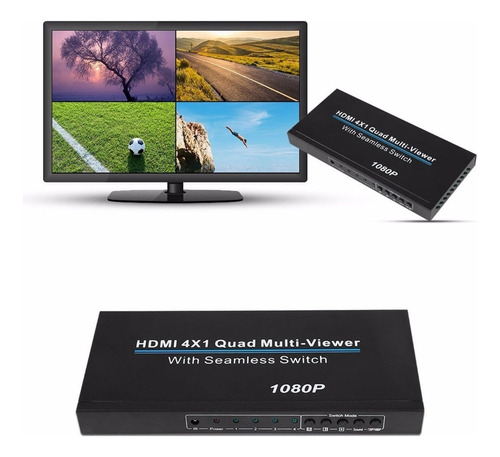 1080p Dc 4x1 Hdmi Quad Multi-viewer Convertidor Sin Costuras