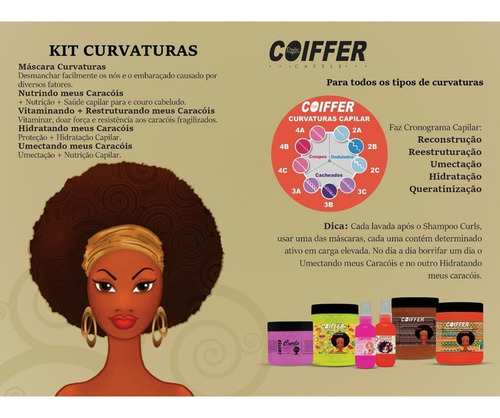 Imagem 2 de 5 de Kit Manutenção Curvaturas Coiffer 6 Produtos Cabelo Cacheado
