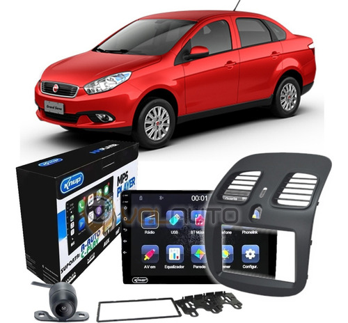 Central Multimidia Androidauto Carplay Grand Siena 2012 2013