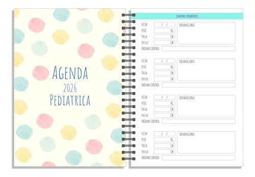Agenda 2026 Pediatrica Editable A4 A5 (ppt + Pdf) Permanente Multicolor Pediatrica 2026